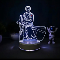 Vente directe d'usine, lampe de nuit mignonne en 3D, anime, impression de logo personnalisée, changement de couleur en 3 couleurs, lampe de haute qualité pour les chambres à coucher