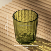 Bocaux à bougies en verre coloré côtelé, petits porte-bougies chauffe-plat, contenants en verre vides pour décoration de mariage, de maison, de table et aromathérapie