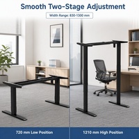 Prix usine – Cadre de bureau ergonomique en fer à moteur unique, hauteur réglable en 2 niveaux, double barre transversale, moteur externe, usage commercial