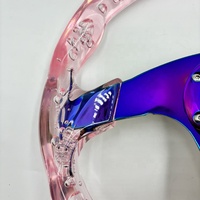 Leaders acrylique de haute qualité 13 pouces rose en forme de D plat profond couleur JDM volant de simulation de voiture de sport de course