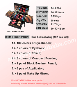 0204B <span class=keywords><strong>Kit</strong></span> de Maquillaje Profesional Completo de 190 Colores, Set de Maquillaje Profesional en Caja, Todo en Uno - Product Image 3