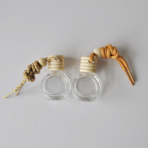 Ambientador colgante coche aroma 10ml tapa de madera vidrio Perfume aceite aromaterapia difusor botella con cuerda - Product Image 5