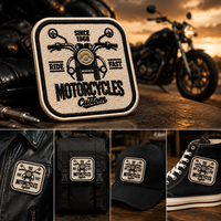 Patch brodé personnalisé OEM pour moto, thermocollant ou à coudre, badge pour veste de motard, accessoires vestimentaires, patch brodé pour club moto