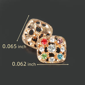 Nuevo Botón de cristal personalizado cubre Botón de cuello Clip gemelos cristales broche ajuste camisa estándar joyería botones - Product Image 4