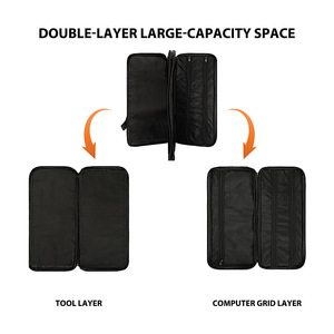 Sac de rangement pour couteaux personnalisé, sac à roulettes pour couteaux de <span class=keywords><strong>chef</strong></span> durable avec fermeture à glissière, étui de rangement portable pour outils de cuisine de voyage - Product Image 3