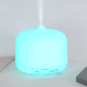 Diffuseur d'arômes 500 ml, humidificateur ultrasonique avec lumière LED, base en grain de bois, télécommande, diffuseur d'huiles essentielles pour la maison - Product Image 2