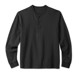 T-shirt classique uni en gros, coupe régulière, 100% coton jersey, t-shirt Henley - Product Image 2