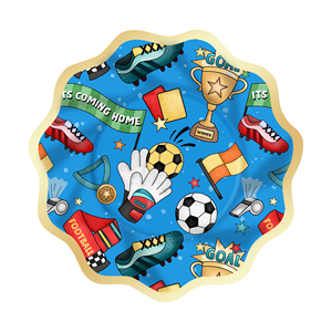 Ensemble de vaisselle jetable en papier sur le thème de la balle DAMAI, bleu et rose, pour fête d'anniversaire, pour 8 invités, fournitures de fête - Product Image 3