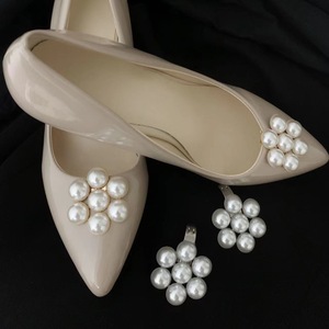 Clips de zapatos de perlas de Metal de círculo cuadrado accesorios de decoración de zapatos de mujer extraíbles de lujo con 7 adornos de joyas - Product Image 5