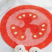 Tapis moderne et mignon en forme de légumes de dessin animé, antidérapant, à poils touffus, couverture créative pour chambre d'enfant, usage domestique, fabriqué à la machine