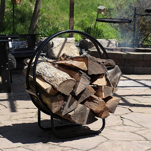 JH-Mech Customizable Firewood Storage Rack for <strong>Fireplace</strong> Storage Organizer Matte Circular Tube Indoor Firewood Log Rack <strong>Cover</strong> - Product Image 6