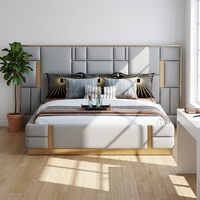 Meubles de luxe lit King/Queen Size, couvre-tête en cuir, Style français, article de luxe, pour chambre à coucher