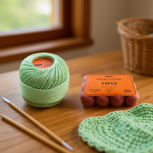 Filo di cotone Ilan N6 colore 21 verde chiaro, confezione da 12 pezzi per uncinetto e lavoro a maglia - Product Image 2