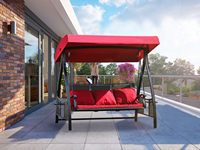 Canopée de jardin 3 places, balançoire, hamac de plage, Patio, avec bande LED solaire, haute qualité