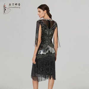 Elegante <span class=keywords><strong>Abito</strong></span> da Festa <span class=keywords><strong>con</strong></span> Paillettes e <span class=keywords><strong>Frange</strong></span> per Donne, Stile Vintage Gatsby - Product Image 6