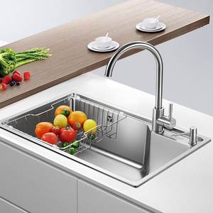 Fregadero de Cocina Grande de Acero Inoxidable 304, de un Solo Tazón, para Instalar Bajo Encimera, Fácil de Limpiar, para Uso Doméstico - Product Image 1