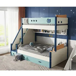 Set Furnitur Kamar Tidur Anak, Harga Furnitur Tempat Tidur Susun Kayu dengan Slide untuk Anak-anak 121335