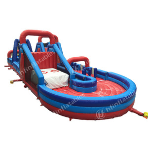 Carrera de obstáculos inflable de grado comercial-Casa de rebote gigante, combinación de tobogán y escalada para adultos y niños - Product Image 2