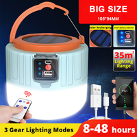 1000 Watts solaire LED Camping lumière USB Rechargeable ampoule pour lampe de tente extérieure lanternes portables lumières de secours pour barbecue randonnée