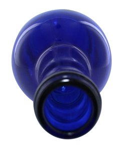 Bouteille de vin antique en verre 25oz, de 750ml, à fond plat, en verre rond, avec liège, souple, de couleur bleu - Product Image 4