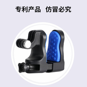 Support de fixation pour mentonnière de casque de moto pour caméra d'action GoPro Insta360 avec pince réglable et rembourrage bleu - Product Image 3