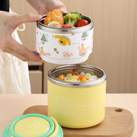 Boîte à lunch isotherme portable en acier inoxydable 304 de haute qualité, 2 couches, empilable, boîte à bento thermique pour adultes, conservation des aliments chauds