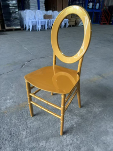 Bán buôn Vòng O trở lại chiavari ghế vàng PP nhựa đám cưới ăn khách sạn ghế - Product Image 5