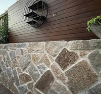 Pierre de murs extérieurs, revêtement de mur en pierre, revêtement extérieur de forme libre de quartzite jaune naturelle, tuiles en pierre flexibles