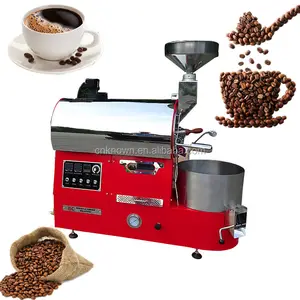 2024 profesyonel elektrikli gaz tipi kahve kavurma dükkanı kullanımı paslanmaz çelik varil kahve çekirdeği kavurma makinesi