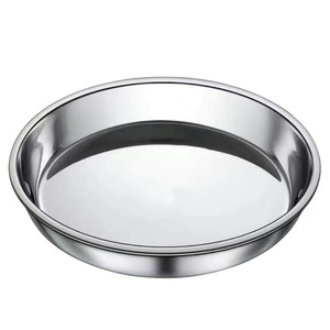Stainless Steel Round Plate 26cm Food Grade Thickened Dish For Hotel Coffee Tea Household Steaming - Product Image 4