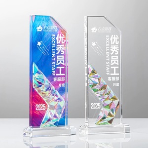 Trophée en <span class=keywords><strong>cristal</strong></span> personnalisable pour récompenses et honneurs, plaque en <span class=keywords><strong>verre</strong></span> <span class=keywords><strong>cristal</strong></span> arc-en-ciel - Product Image 3