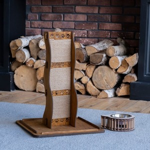 Griffoir vertical moderne et haut avec design Zag, mobilier et jouet pour animaux de compagnie - Product Image 2