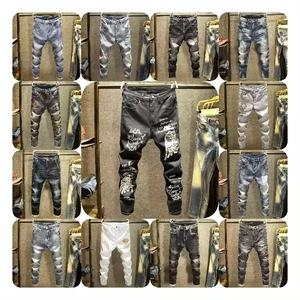 Pantalones <span class=keywords><strong>vaqueros</strong></span> de nuevo diseño, pantalones <span class=keywords><strong>vaqueros</strong></span> regulares para <span class=keywords><strong>hombre</strong></span>, pantalones elásticos para <span class=keywords><strong>hombre</strong></span>, pantalones <span class=keywords><strong>rotos</strong></span> <span class=keywords><strong>azules</strong></span>, pantalones <span class=keywords><strong>vaqueros</strong></span> ajustados elásticos de alta calidad - Product Image 1