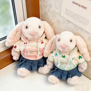 [Solo vestiti] Abbigliamento per bambole Jely&cat Bonnie Rabbit da 32 cm - Set maglione con coulisse a cuore verde e jeans - Set di vestiti per bambole - Product Image 4