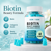 OEM Marque Privée Gummies Biotine Collagène Kératine 60 Pièces Cheveux Peau Ongles Beauté Vitamines Adultes