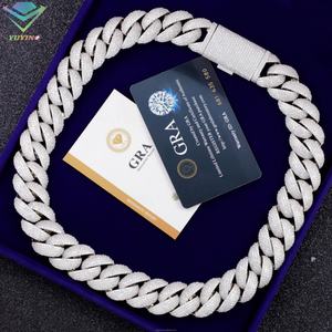 Heavy Weight Cuban <b>Chain</b> Solid Silver Iced Out 5rows 6rows <b>VVS</b> Moissanite <b>Diamond</b> <b>Chain</b> Link for Men's Hiphop Jewelry Daily Life - Product Image 4