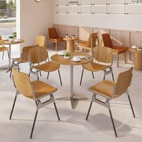 Mobilier de restaurant commercial en acier inoxydable de style nordique pour cafés, salons de thé, ensembles table et chaise, zones d'attente