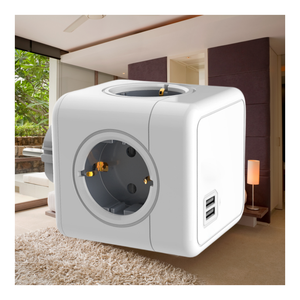 อะแดปเตอร์แปลงไฟแบบพกพา DE European Type E02a รุ่น Power Cube พร้อมเต้ารับ EU 4 ช่อง และพอร์ต USB 2 ช่อง - Product Image 2