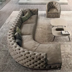 Italian Modular Sofa Set Living Room Furniture sectional tufted sofa