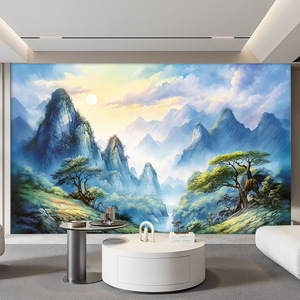 Tv fond mur nouvelle peinture à l'huile papier peint paysage peinture salon Film et télévision mur Design Mural revêtement mural - Product Image 3
