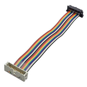 Cable de Expansión IDC Macho a Hembra de 20 Pines con Conector de Hebilla de Mariposa y Cable Plano Arcoíris - Product Image 1