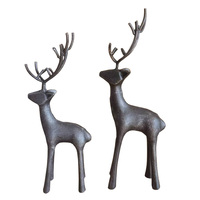 Noir fer renne décor de noël Vintage debout cerf pour salle à manger Table cheminée entrée étagères bureau intérieur