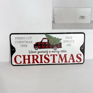 Letrero Decorativo <span class=keywords><strong>de</strong></span> Metal Antiguo con Impresión UV para Colgar en la Pared, Interior/Exterior, Feliz Navidad, <span class=keywords><strong>Regalo</strong></span> Decorativo, Adornos Navideños en Polvo - Product Image 6