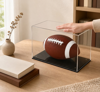 Vitrine personnalisée en acrylique pour objets sportifs, présentoir transparent anti-poussière pour articles de collection de football, boîte de présentation sur mesure