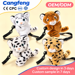Bolso Bandolera de Peluche Personalizado con Diseño de Tigre y Leopardo, Bolsa para Teléfono con Animales de Peluche, para Souvenirs de Zoológicos y Tiendas de Boutique - Product Image 1