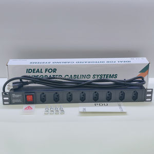 PDU Rackeável 1U 19" 8 Vías BR 250V con Interruptor, Ideal para Armario de Red Profesional - Product Image 1
