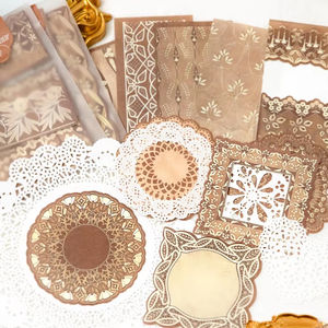 Dream Secret Series Vintage Lace Notebook DIY Pegatinas decorativas 40 piezas por paquete 8 <span class=keywords><strong>tipos</strong></span> <span class=keywords><strong>de</strong></span> material <span class=keywords><strong>de</strong></span> papel Bloc <span class=keywords><strong>de</strong></span> notas promocional - Product Image 3