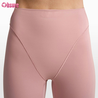 Leggings de yoga taille haute pour femme, effet push-up froncé, respirants, extensibles, longueur cheville, couleur unie, pour le sport
