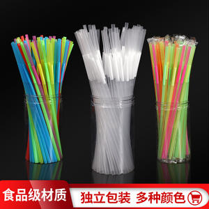 Paille d'art de couleur, paille en forme de bricolage pliable, paille de boisson de jus en plastique jetable - Product Image 3