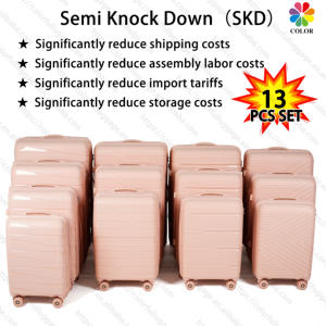 Ensemble de bagages rigides en PP approuvé par la TSA, 13 pièces |   <span class=keywords><strong>Valise</strong></span> de voyage légère et robuste SKD en kit plat avec faible coût d'expédition - Product Image 1